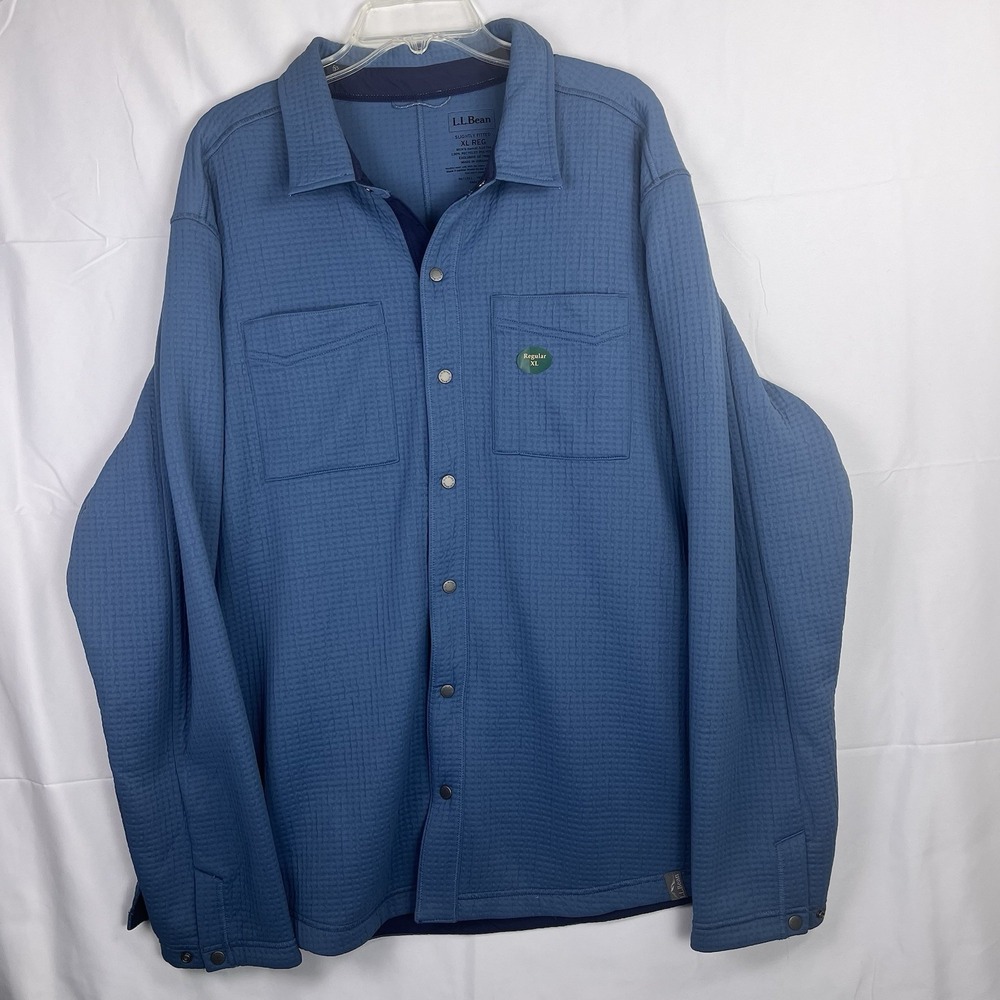 NWOT, LL Bean Shacket Men's‎ XL Performance Waffle Knit, Blue